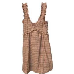 Storia Light Brown Sleeveless Ruffled Baby Doll Dress Size Medium